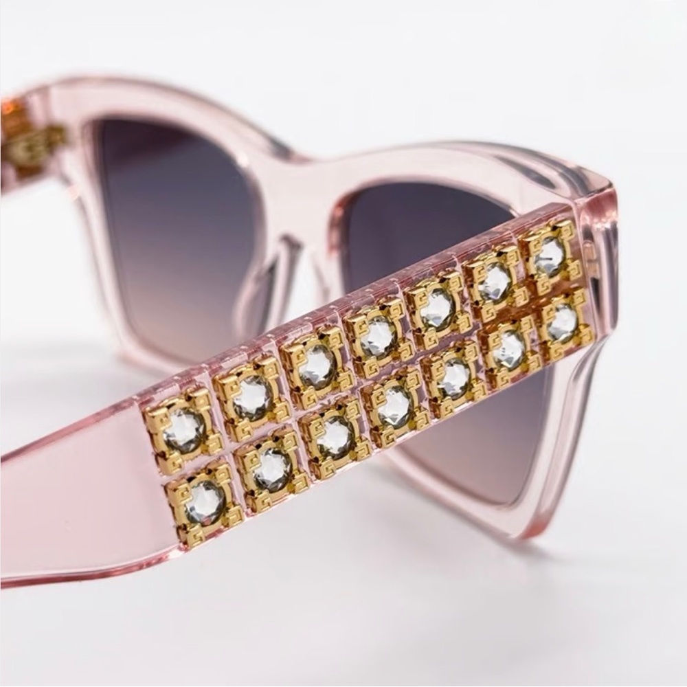 New! Givenchy Transparent Pink Sunglasses with Crystals, GV40076I 72B, Authentic - Picture 4 of 10